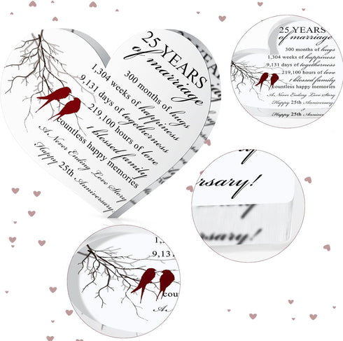 25th Years of Marriage  Heart Marriage Keepsake Decoration Gift